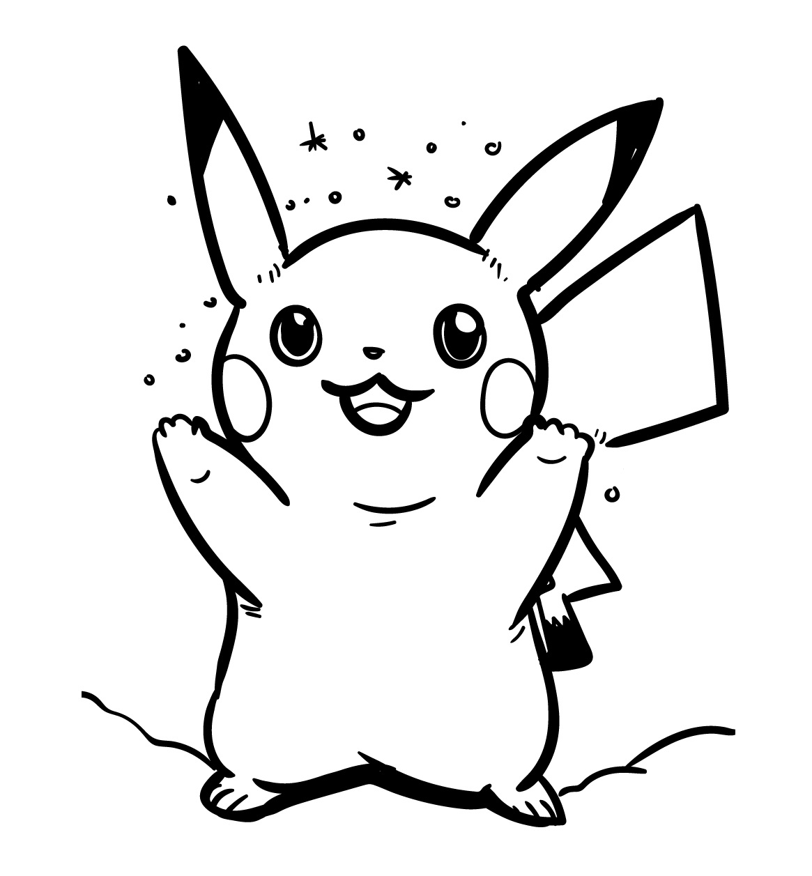Pokemon: Ausmalbilder Pikachu für Kinder