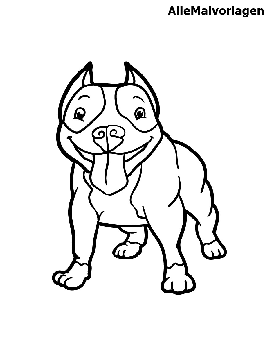 Pitbull Ausmalbilder | Hunde Zeichnen – für Kinder