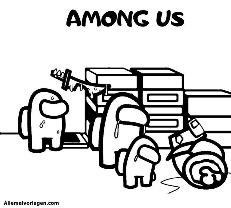 Ausmalbild Among Us. Bilder Zum Ausmalen