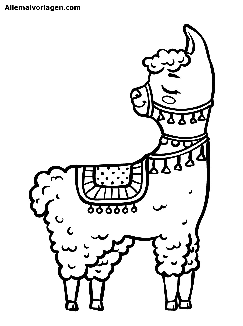 Ausmalbilder Lama. Mit Tiere Bilder für Kinder