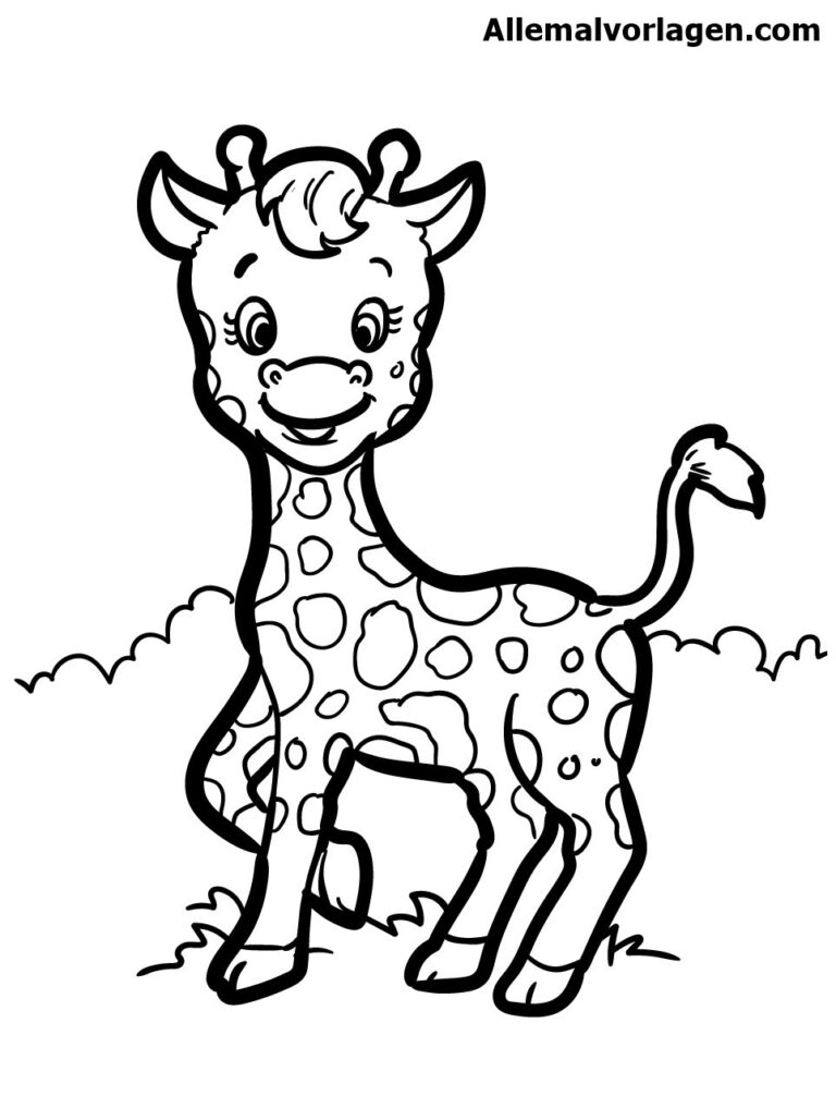 Ausmalbilder Giraffe, Das Größer Tierbild - Drucken und Downloaden