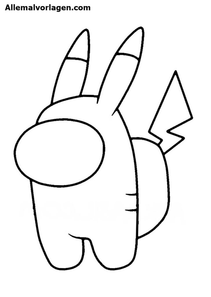 Among Us Coloring Pages Pikachu Characters – New Pictures