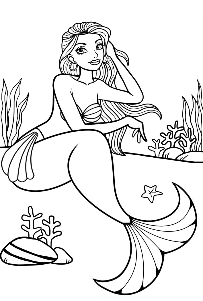 Ausmalbilder Arielle die kleine Meerjungfrau