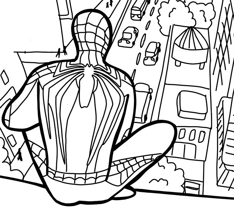 Simple Spiderman Coloring Page for Children