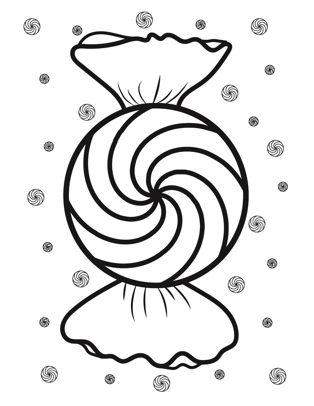 Sweets Coloring Pages – Chocolate Surprise Wrapped