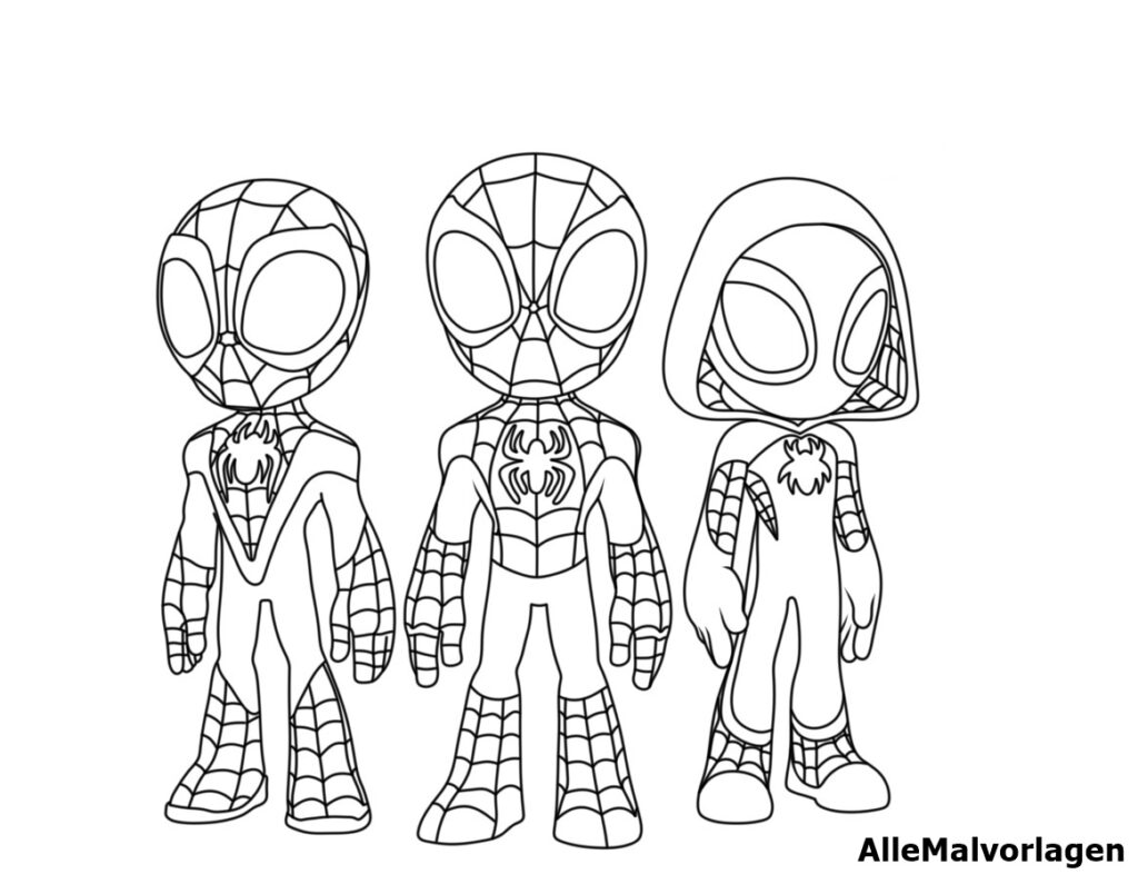 Easy free Spiderman Coloring Page to Download