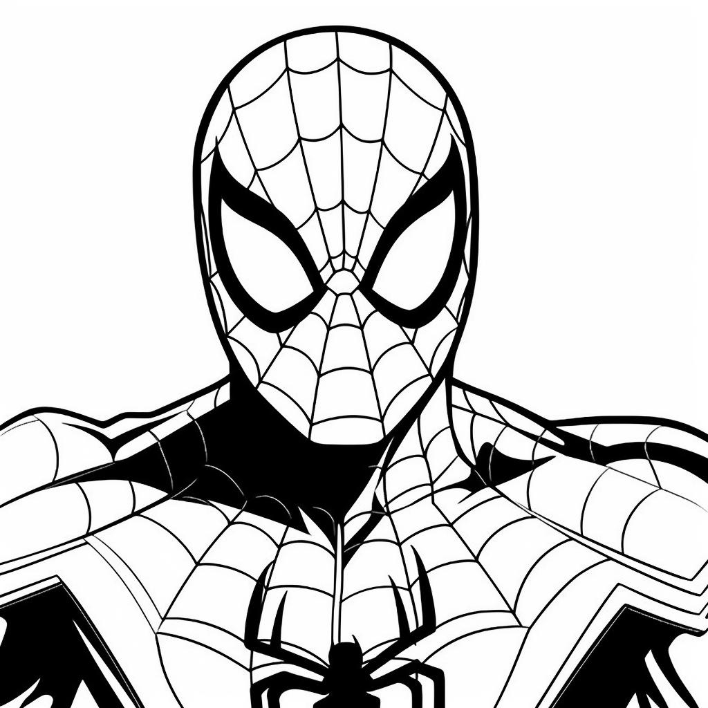 Detaillierte Spiderman Ausmalbild zum Ausdrucken und Ausmalen