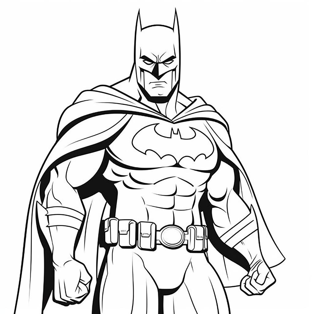 Dynamischer Batman Ausmalbild zum Ausdrucken - Superhelden