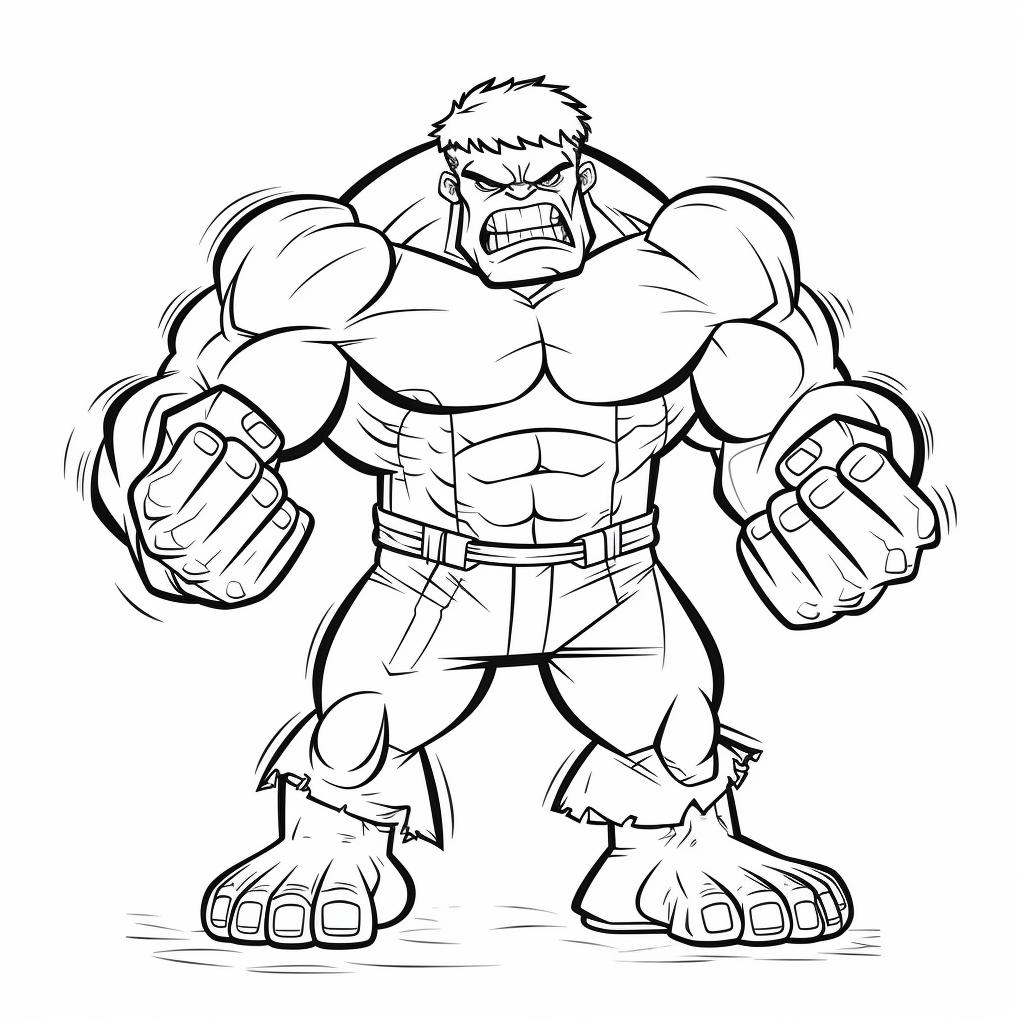 Klassischer Hulk Ausmalbild zum Ausdrucken