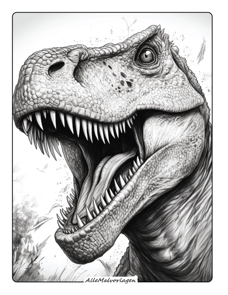 T-Rex Ausmalbild zum Ausdrucken